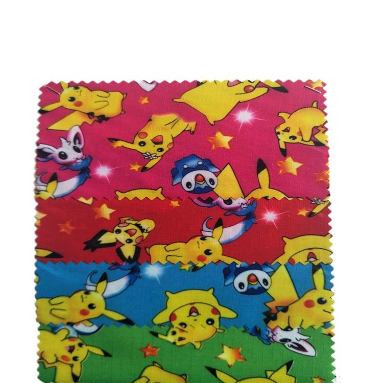 210D格子PVC底印花牛津布防水布卡通印花 高档时尚手袋箱包面料