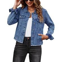 F 26790 American Style Solid Color Denim Jacket ��ʽ��ɫţ