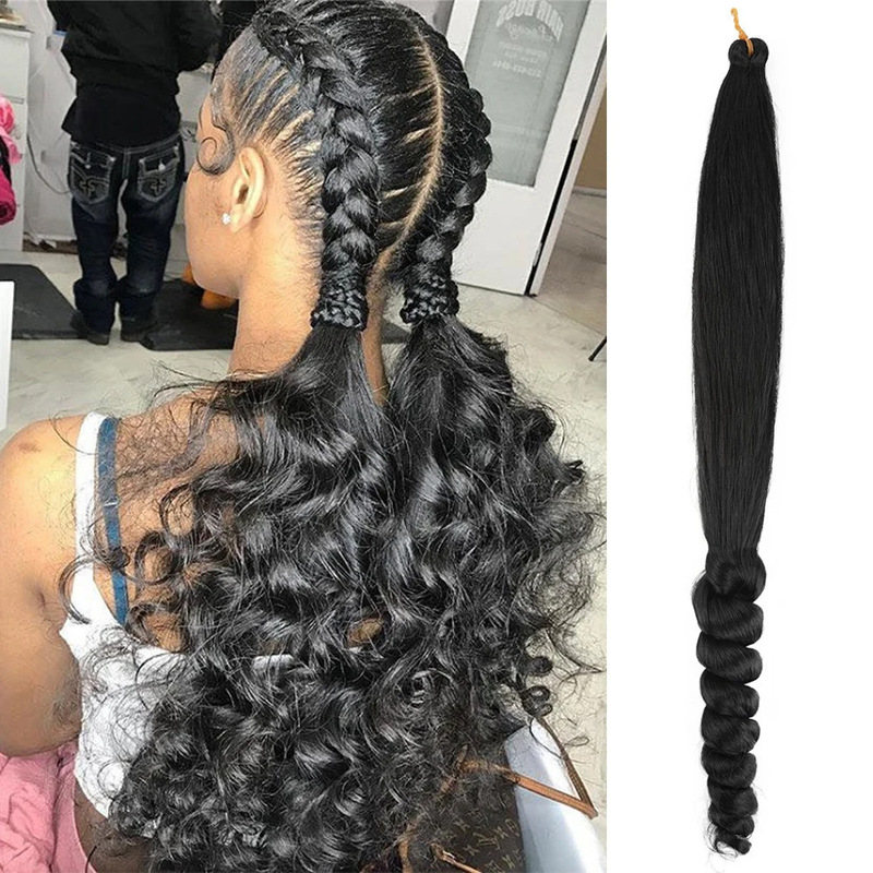 Foreign Trade African Wig for Women Crochet Hair Beads Curly Synthetic Curly Spiral Braid Wave Gradient Braid Hair Extensions