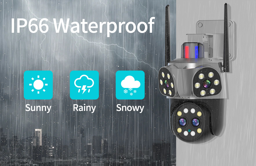 Echte 4-Linsen-Überwachungskamera mit 8010k-fachem Zoom, Nachtsicht, HD-Fernbedienung und intelligentem WLAN-Monitor_voghion.com