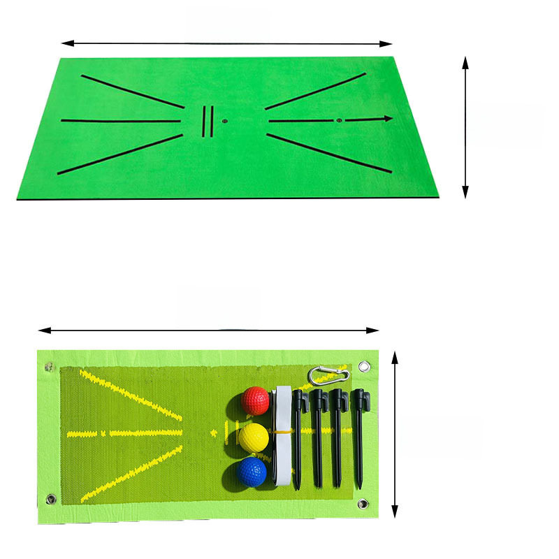 Hot selling golf hitting mat swing practice mat indoor outdoor cutting rod trace training mat portable straw mat