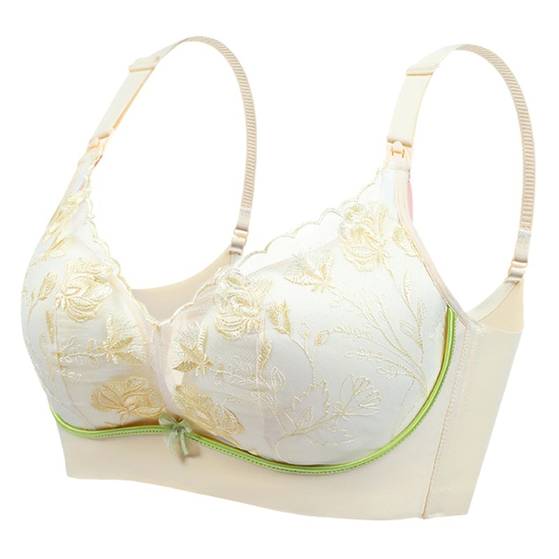 Nueva ropa interior de enfermería encaje bordado push-up inalámbrico pecho-cierre superior hebilla sujetador de enfermería sujetador ajustable
