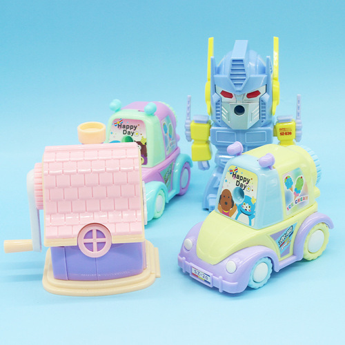 New pencil sharpener for primary school students, cartoon-shaped hand-operated automatic lead feeder pencil sharpener, creative and cute prize pencil sharpener