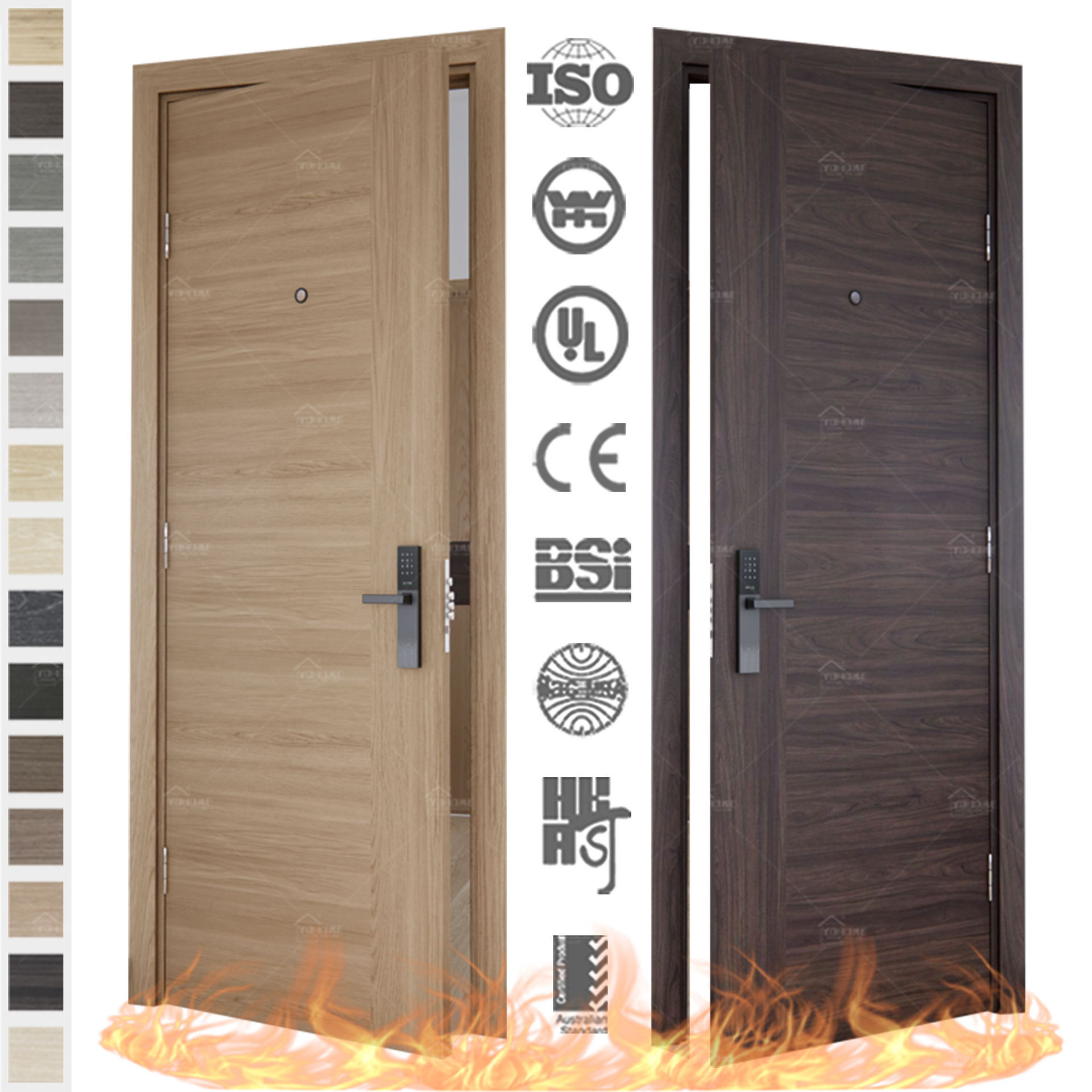 Противопожарная деревянная дверь для отелей Excellent Home FD001