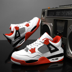 電母aj4男鞋秋冬新款氣墊跑鞋高幫情侶籃球潮鞋喬4休閒運動鞋