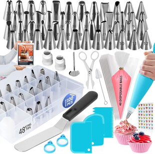 Amazon cross-border spot 100-piece cake baking tool set combination pastry nozzle set factory direct supply
