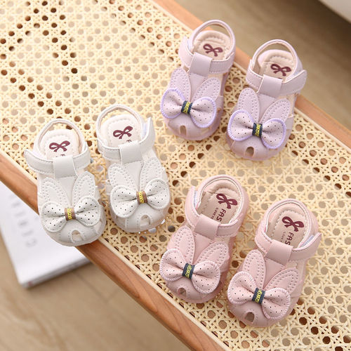 2024 Summer Baby Girl Sandals 0-3 Years Old Baotou Soft Soled Toddler Shoes 6-12 Months Princess Shoes 4 Baby Shoes