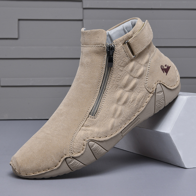 Hiro Ram Cross-border plus size Explosions Martin Boots Men's Autumn and Winter New fleece-lined High-top Shoes Outdoor Mid-barrel Ankle Boots
