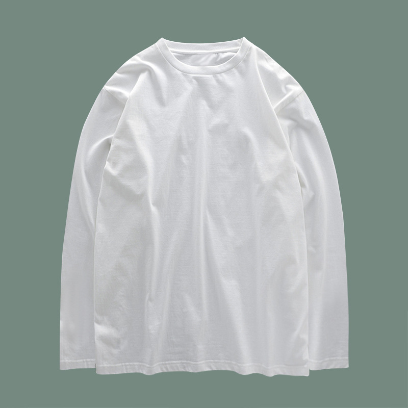 Solid color basic style: 2022 Autumn new collection, pure cotton soft and skin-friendly base, pure cotton long-sleeved T-shirt, trendy top for men pic 12