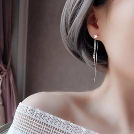星星耳线女超仙韩剧同款耳链气质五角星长流苏耳环2024新款网红