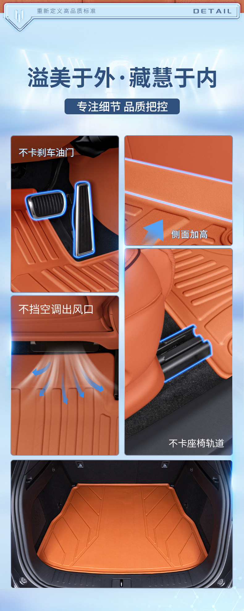 Suitable for dark blue S07 foot pad full enclosure dark blue S07 special modified accessories tpe waterproof car foot pad