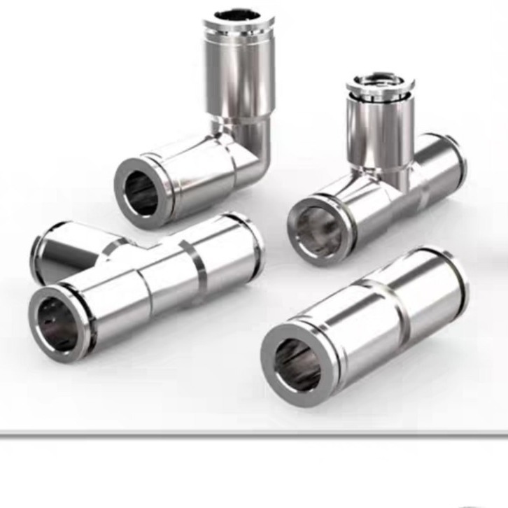 全铜镀镍304 直通外螺纹pc8-02 耐高压金属 2分4分快插管气动接头