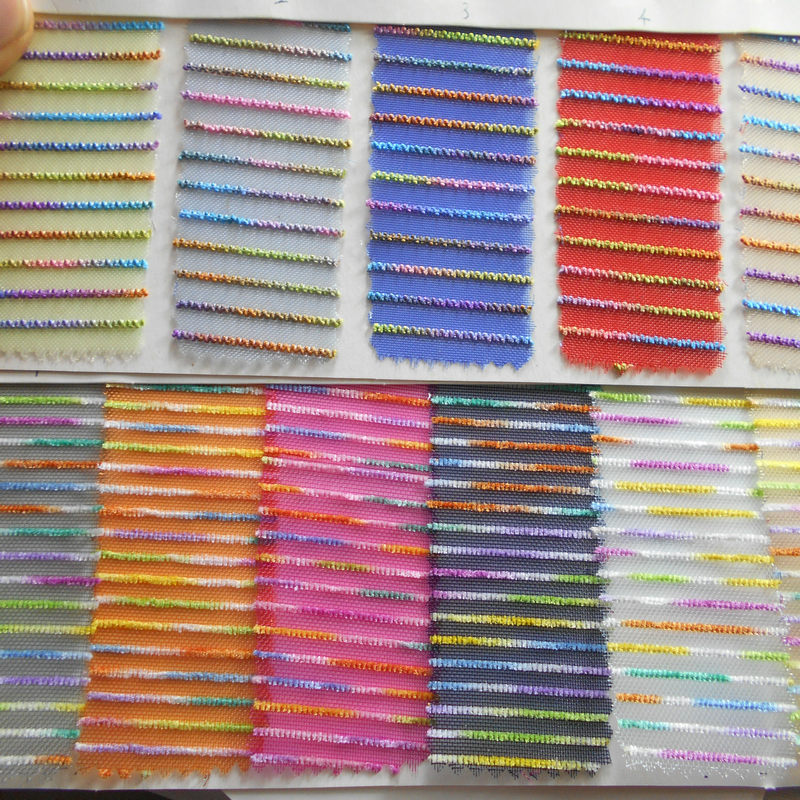 彩条迷彩尼龙条纹网布彩条红旗网锦纶沙网七彩网间条色织鞋包面料