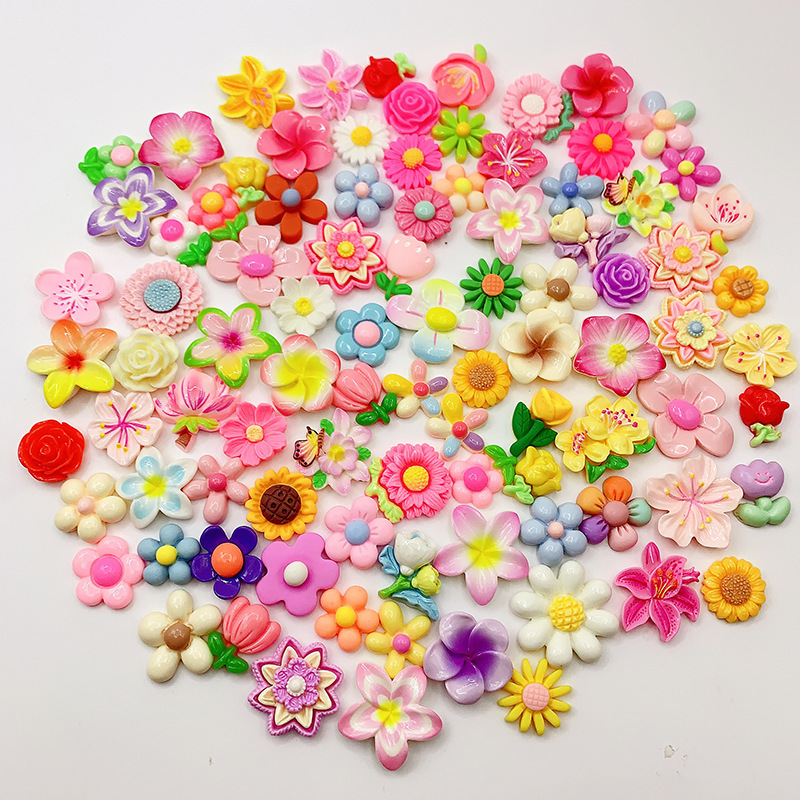 Resin Flower Patch DIY Cream Glue Mobile Phone Case Hairpin Jewelry Accessories Mixed Handmade Materials Artificial Flower Ornaments