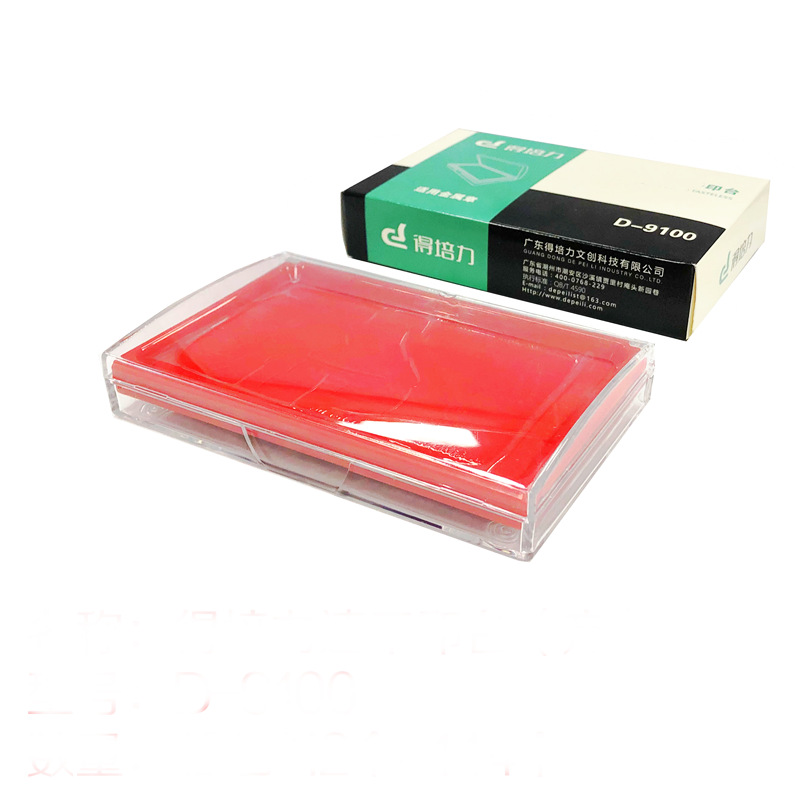 Stamp pad gules transparent Plastic box rectangle circular Seal Handprints inkpad Finance to work in an office Stationery