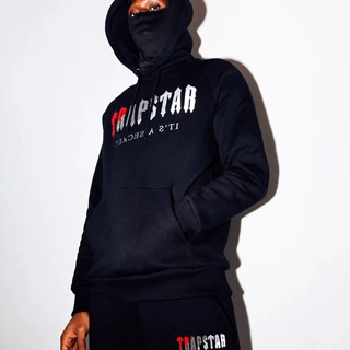 TRAPSTAR字母印花男女款多色保暖两件套宽松连帽衫+裤子慢跑套装