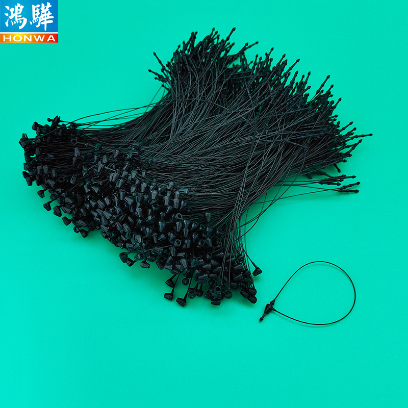 批发包装用13.5cm长度塑料尖头吊粒 14cm环保pp塑料黑色字母扣