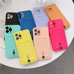 Matte TPU second generation card holder card suitable for iphone15pro apple xs max mobile phone case 11 full package 7/8P