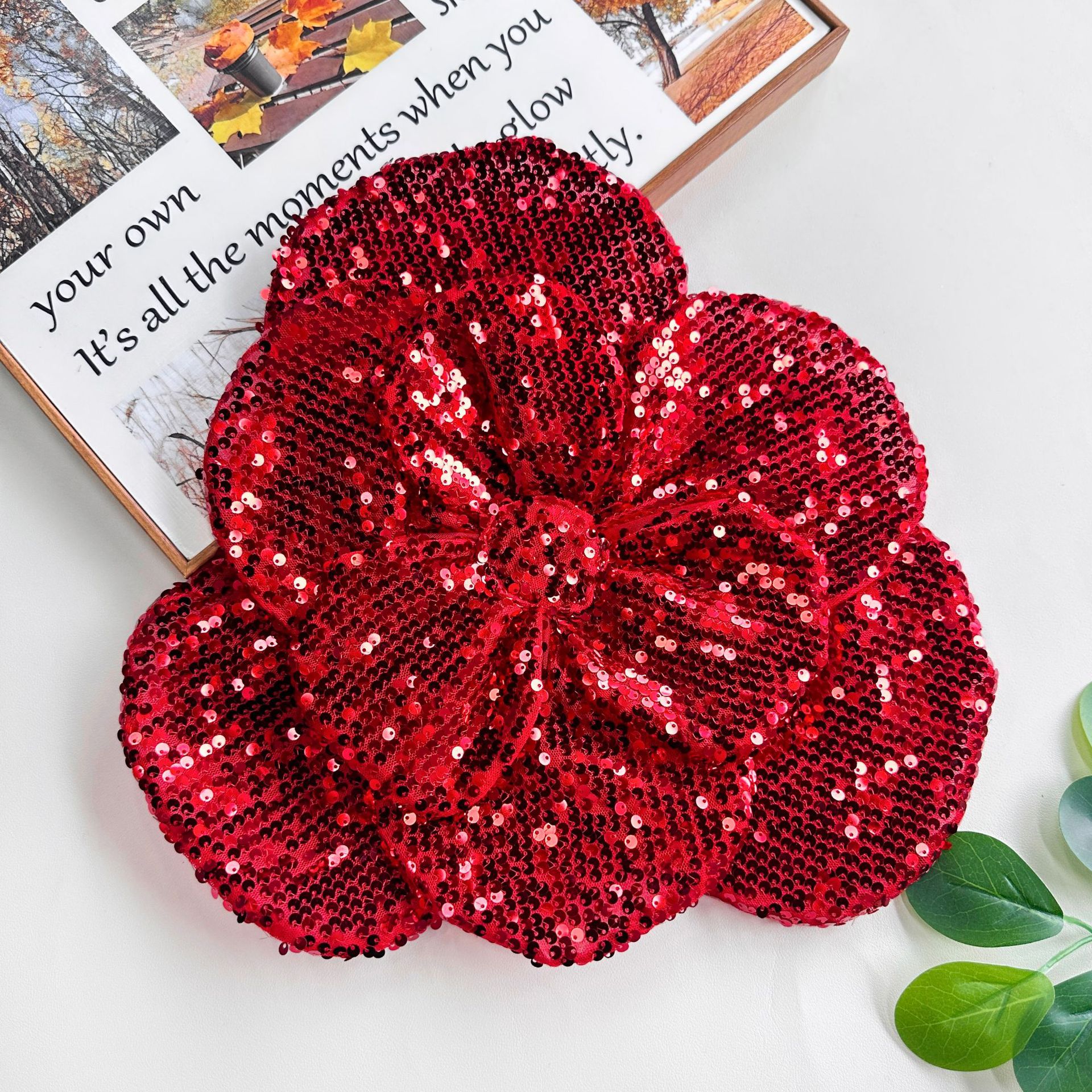 Lentejuelas brillantes flores tridimensionales de gran tamaño primavera y verano chicas sexy top de tubo camisola vestido material de decoración