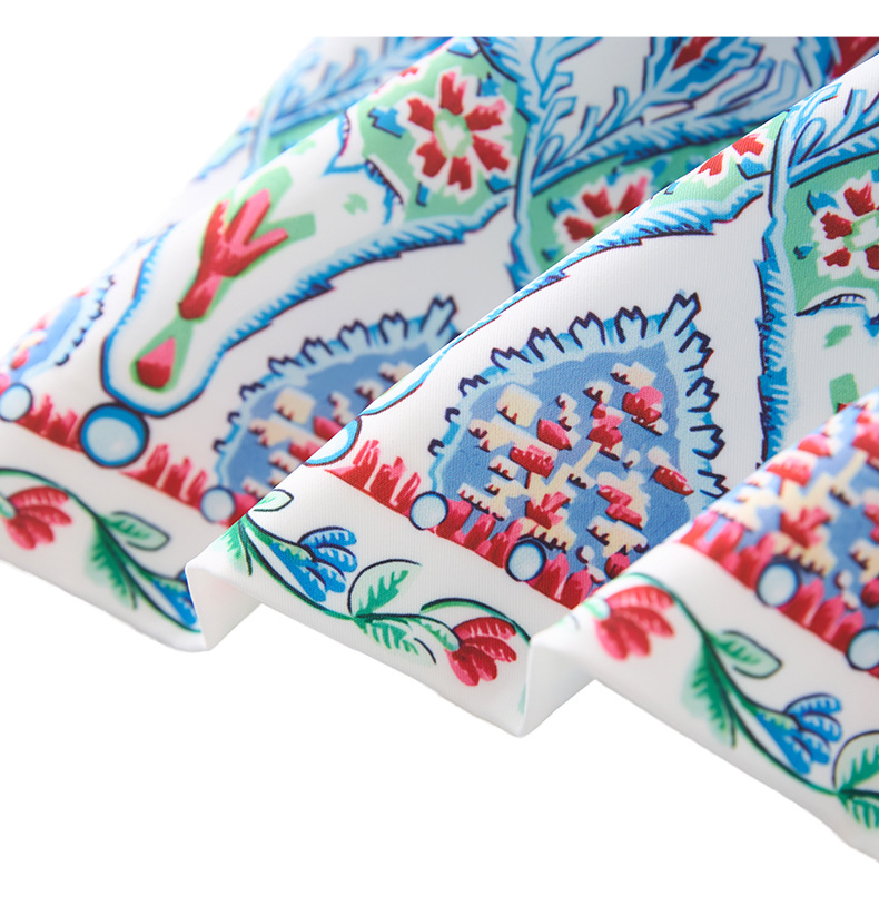 Váy maxi nữ họa tiết hoa chim phong cách cổ điển Trung Hoa, dáng chữ A thắt eo — Màu mơ chi tiết 14