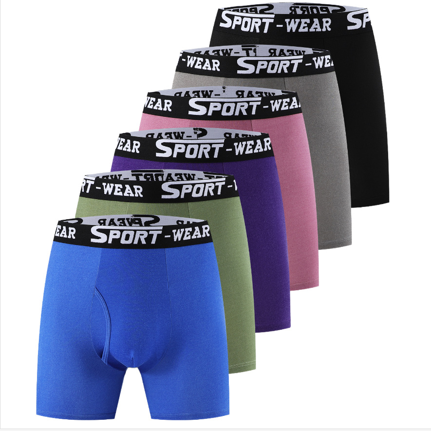Long-Term Men's Underwear Mid-Waist Anti-Wear Leg Elastic Sports Boxer Briefs Amazon Cross-Border Tk Export Hot Style