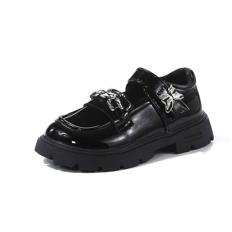 Zapatos de cuero para niñas 2025 nuevos zapatos de música para niños de primavera y otoño zapatos de princesa con lazo de estilo occidental zapatos de rendimiento negros para niñas image 6