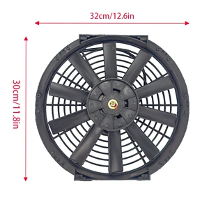 12 düymlük 12V/24V avtomobil kondisioneri elektron ventilyatoru, su çəni soyuducu ventilyator