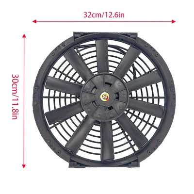 12 inch electronic fan 12v24v car air conditioning fan water tank cooling fan changed to install car air conditioning electronic fan (Fan)