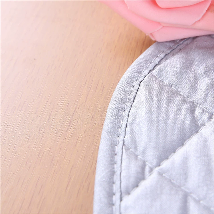 Portable foldable ironing pad, cotton-coated silver backing, replaces ironing board, multiple sizes