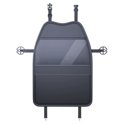 Car Rear Seat Anti-Kick Pad Leather Seat Back Storage Bag Hanging Bag In-Car Storage Seat Back Storage Bag Multi-Functional (Chair back anti-kick pad) - 3142-solid-color-anti-kick-pad