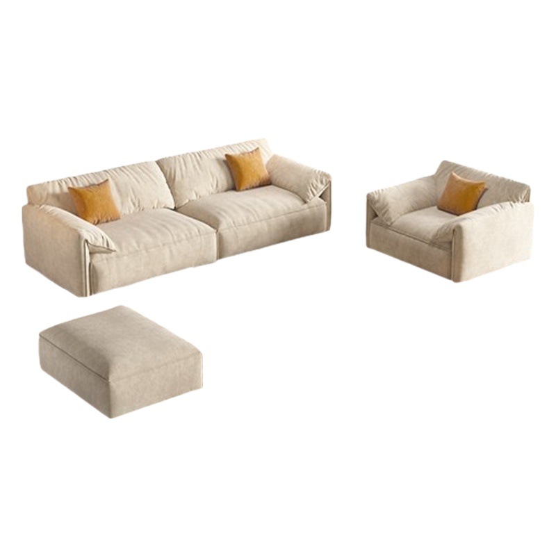 Sofá minimalista de terciopelo estilo oreja de elefante y pata de gato, sofá de tela tecnológica de lujo ligero para sala de estar de villa, personalizable.