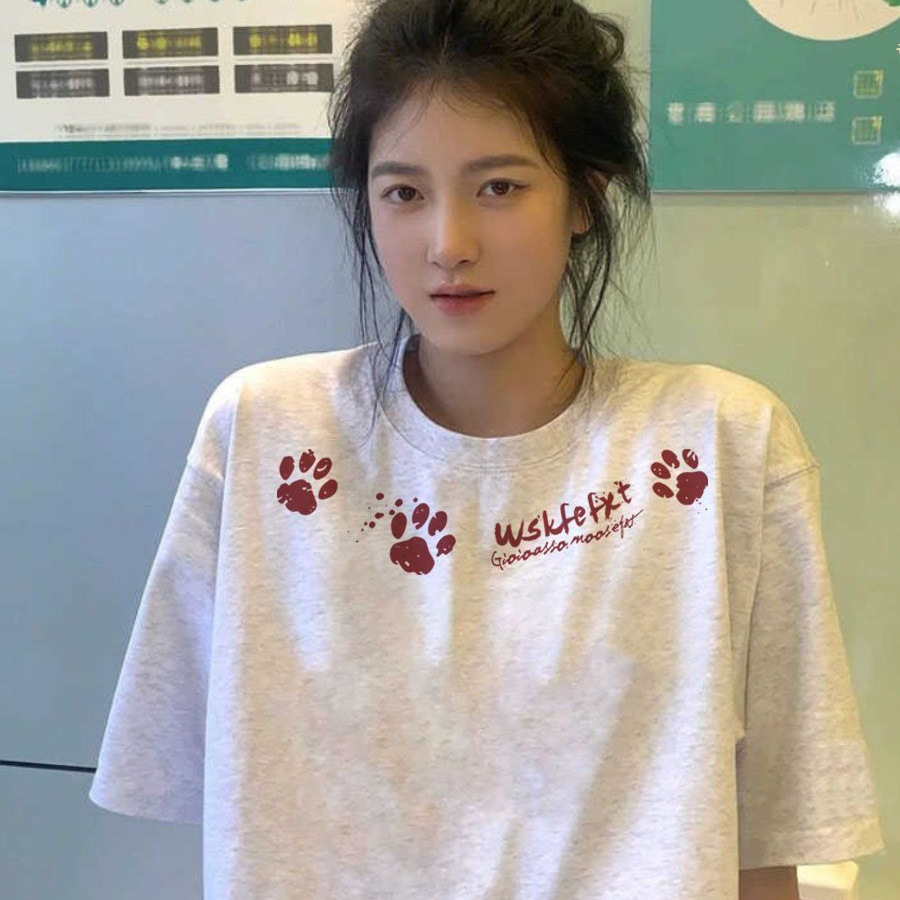 Cotton retro summer short sleeve T-shirt for leisure