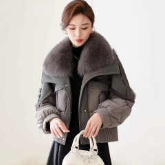 【雪映流光】狐狸毛真皮草大衣女兔毛皮毛一体休闲鹅绒羽绒外套