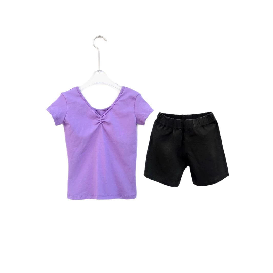 Children's summer set, dancing split sports clothing, lifting effect, with short sleeve