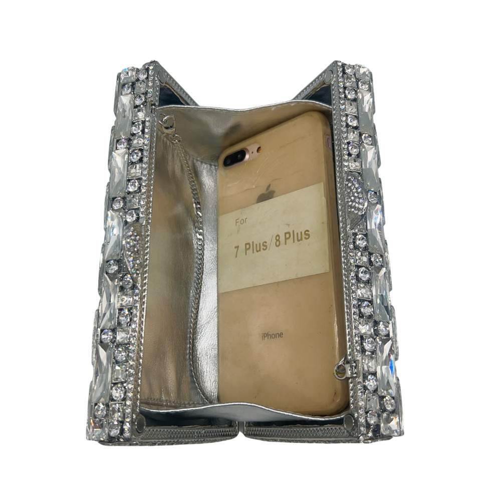 Nuevo paquete de cena con diamantes transfronterizos bolsas de diamantes perforadas bolsas de mujer bolsas de banquete de diamantes de agua de piedra bolsas de mano duras