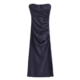 24 Styles 6875-New Summer Women's European and American Style Tube Top High Waist Pleated Slim Dress