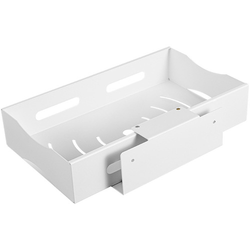 No punching drawer type kitchen cabinet pull basket kitchen telescopic track pull basket wrought iron under sink corner pull basket single layer