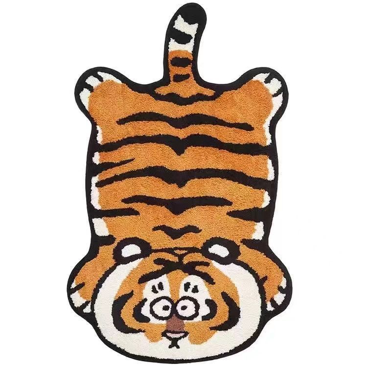 Cute Cartoon Imitation Cashmere Fat Tiger Carpet Special-Shaped Thickened Cooling Foot Pads Bedroom Living Room Sofa Coffee Table Blanket Delivery