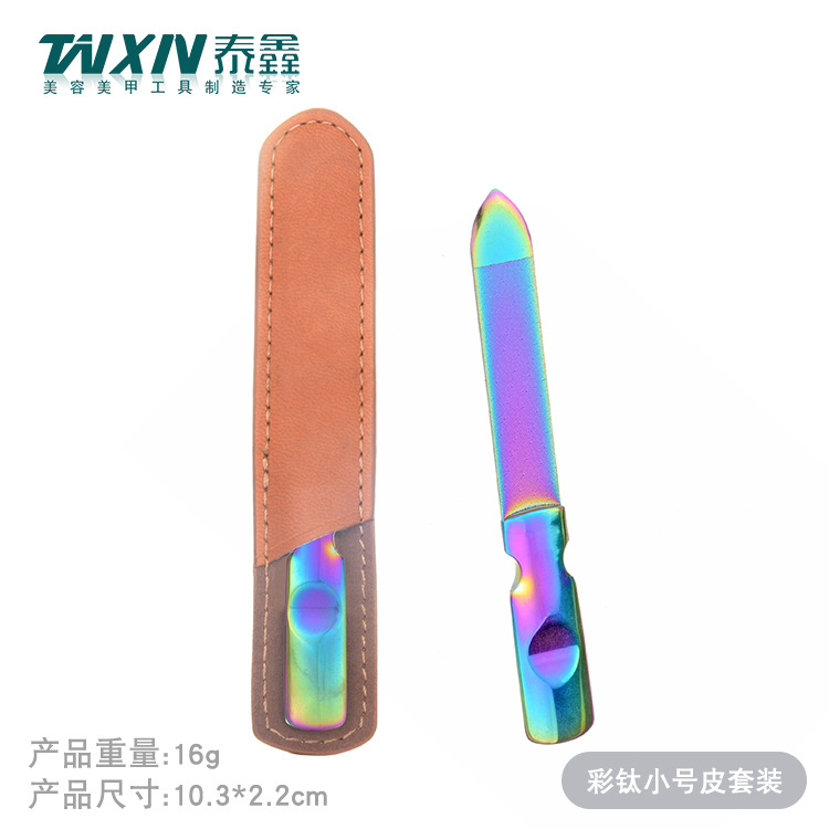 Al por mayor archivo de uñas de doble cara al por mayor archivo de uñas de acero inoxidable de cuatro lados tira de molienda de uñas traje de herramienta de manicura