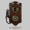 Antique wooden old-fashioned rotating retro wireless telephone