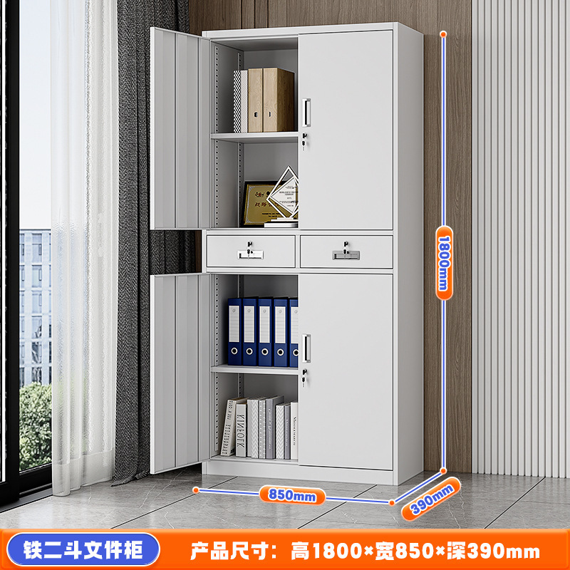 加厚二斗矮柜办公室资料文件柜家用带锁抽屉阳台柜铁皮储物工具柜|undefined