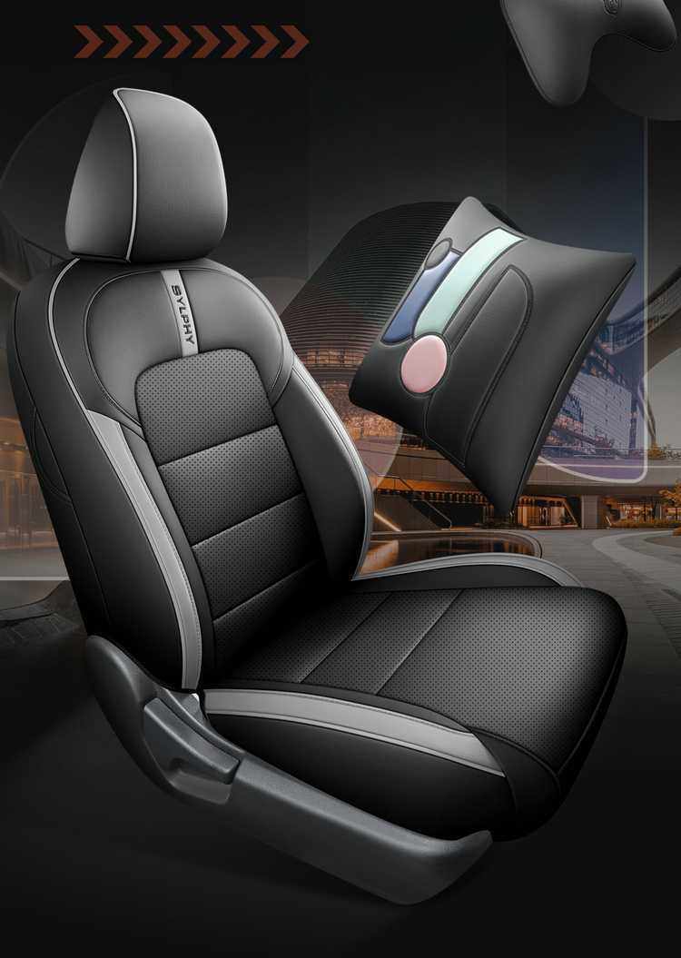 Specifically designed for the 2025 Nissan Sylphy, this is a genuine leather car seat cover for the 14th generation, providing all-season, full-coverage protection for the seats