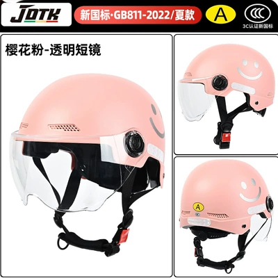 Motosiklet kaskı (dəbilqə) – and provides safety for electric scooters - sakura-pink-transparent-short-mirror