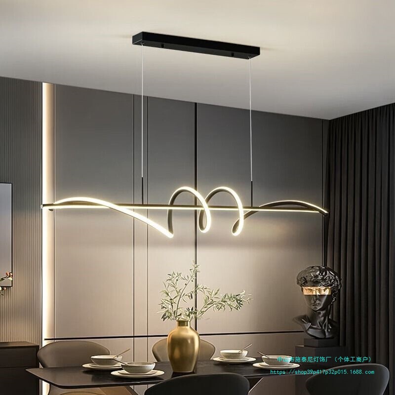 Zhongshan Lighting Wholesale 2025 Restaurant Chandelier Bar Lighting Modern Simple Design Long Strip Creative Dining Chandelier