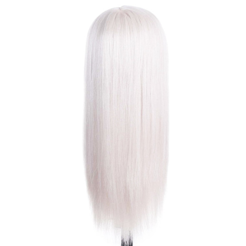 European and American fashion wig women's front lace white long straight hair chemical fiber wig full head cover wig wholesale 26inch