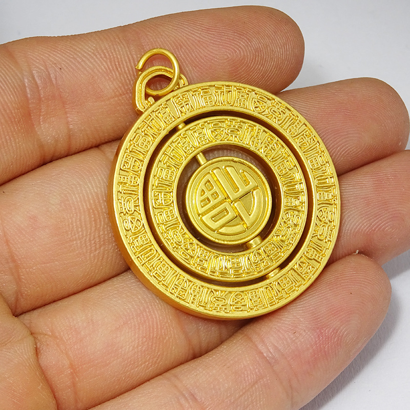 金店款铜合金福字可转动diy毛衣链百福旋转吊坠时来运转福字罗盘|undefined
