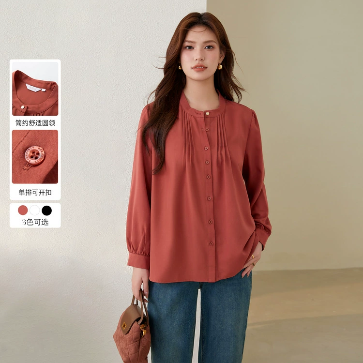 Женская элегантная и модная универсальная плиссированная рубашка больших размеров во французском стиле для поездок на работу, новинка осени 2024 года для пышных женщин.