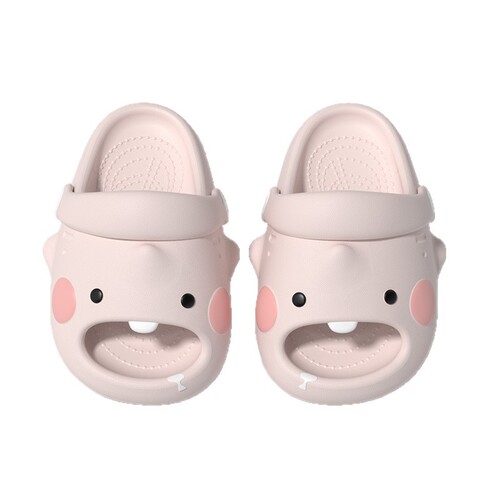 Children's Slippers for Girls, Cute Shark Tooth Summer Indoor Shower EVA Non-slip Cool Slippers for Toddlers with Lace-Up Holes