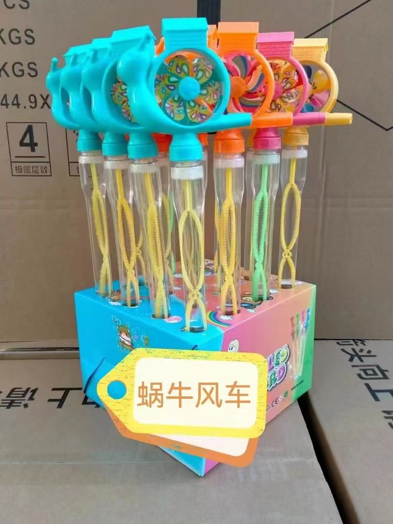 Varita gigante de burbujas 38 cm – diseño de dibujos animados, líquido concentrado incluido, juguete infantil