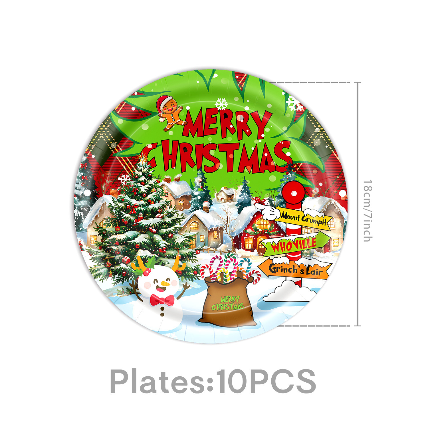 Nuevo tema transfronterizo de Navidad Grinch cubiertos de fiesta de cumpleaños bandeja de papel desechable toallas de mesa decoración banner